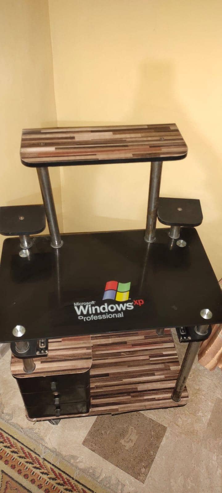 computer trolley with side table 2