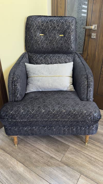 Premium Walnut Wood Sofa Set for Sale (Like New)