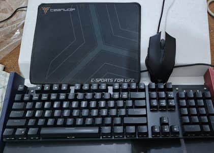 Mechanical Keyboard ARGB red switches RGB gaming  mouse with pad