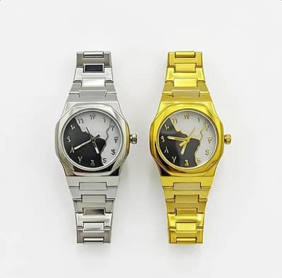 Aura watch with marble dial Golden And Silver - Aura watches