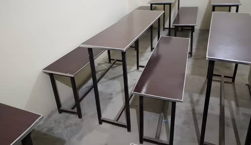 7 Heavy Duty Classroom Desk & Bench Sets - Custom Made 18 Gauge Iron