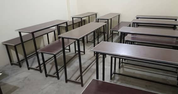 7 Heavy Duty Classroom Desk & Bench Sets - Custom Made 18 Gauge Iron