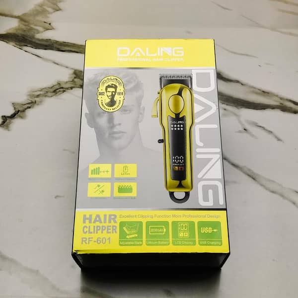 Daling Professional Hair Clipper Golden – LCD Display, Cordless & Corded