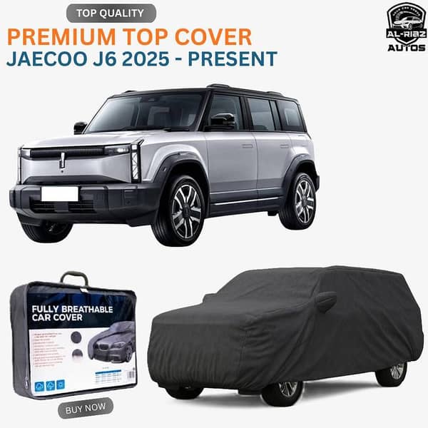 Jaecoo J6 Double Layer Premium All-Weather Car Top Cover for Model 2025 - Present – Durability, Waterproof, Dustproof & UV Resistant with soft inner lining