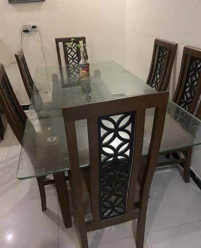 8 Seater Dining table with wooden bottom or Glass top