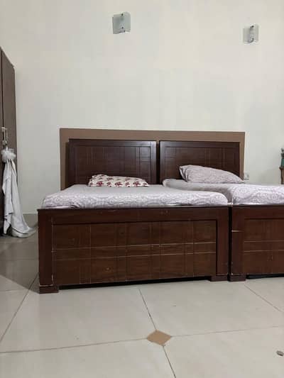 Wooden Bed for Sale – Solid & Neat Condition