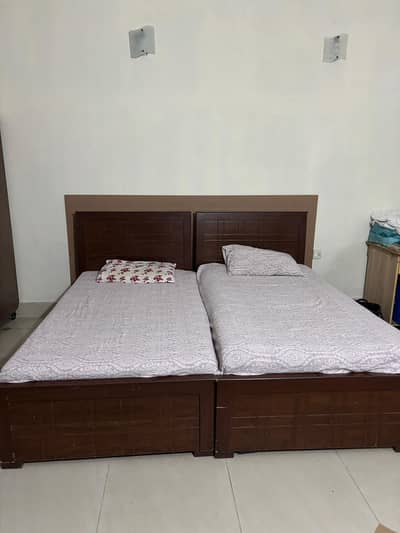 Wooden Bed for Sale – Solid & Neat Condition