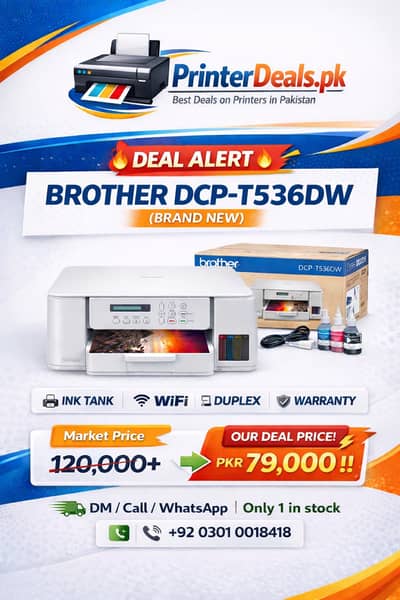 Brother DCP-T536DW Ink Tank Printer – Brand New | Box Pack