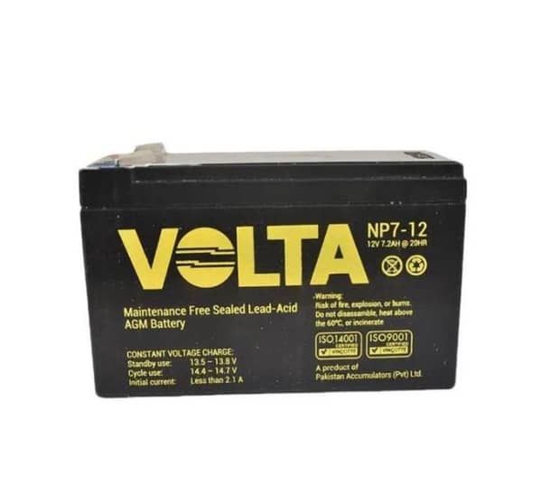 12V 7.2Ah Rechargeable Sealed Lead Acid Battery – Ideal for UPS, Motorbikes, and Multiple Applications