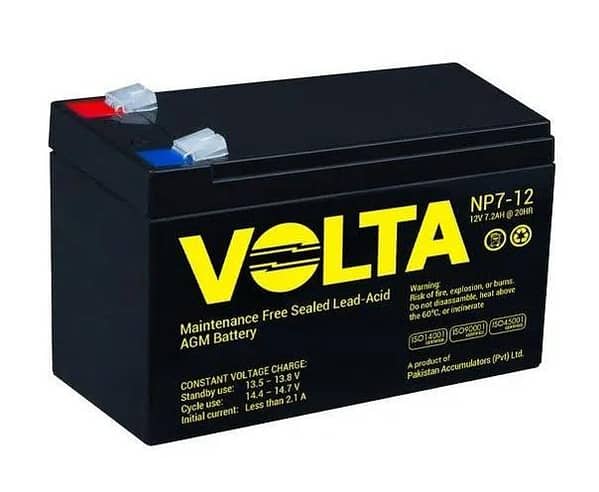12V 7.2Ah Rechargeable Sealed Lead Acid Battery – Ideal for UPS, Motorbikes, and Multiple Applications