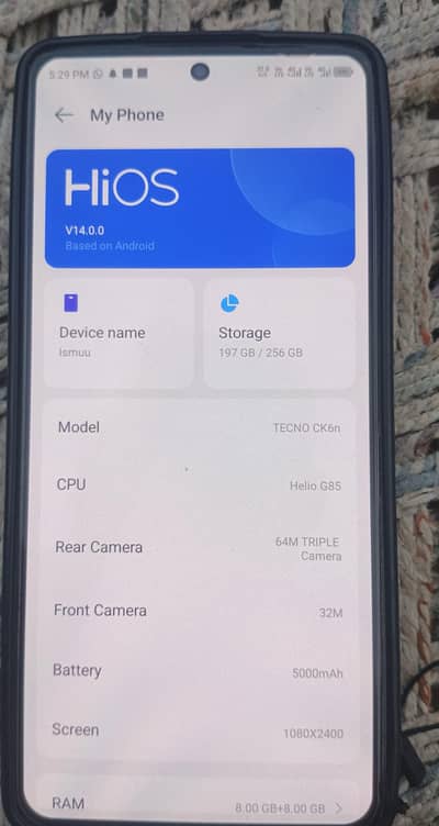 Tecno cammon 20 Lush peace