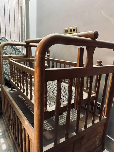 wooden baby cot