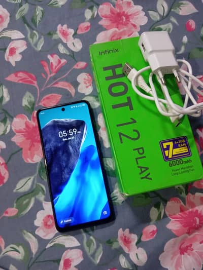 Infinix Hot 12 Play  4+3gb / 64gb Mobile No oppo Samsung Huawei iphone