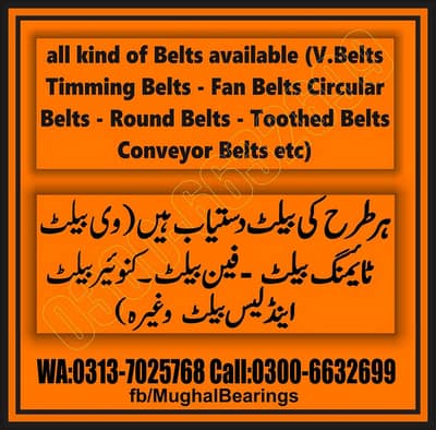 V Belts - Timing Belts - Flat Belts  – Round Belts – End Less Belt - C