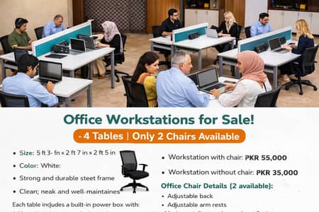 Office Workstations with Chairs | Home & Study Setup – Islamabad