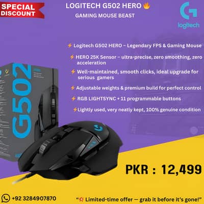 “Logitech G502 Hero | High-Performance FPS Gaming Mouse”