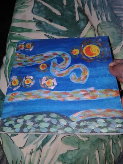 a thrilled stary night  art