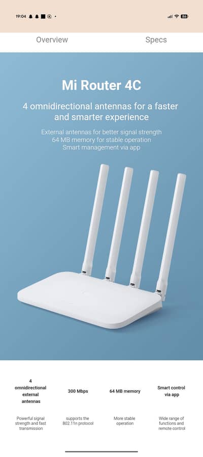Xiaomi router 4C used