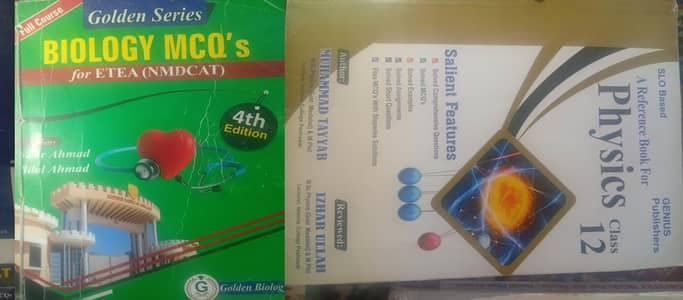 NMDCAT Biology MCQs (Golden Series) & Physics Class 12 (Genius),