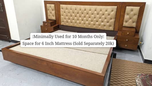Wood Bed Set - King Sized - Bed-Side Tables+Dressing Table