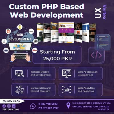 Custom PHP based website development with custon features