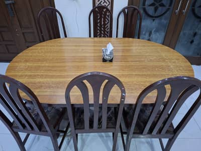 Solid Wood Dining Table + 6 Chairs