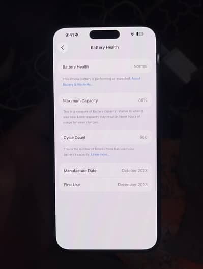 Iphone 15 pro max JV 256GB 86Bh