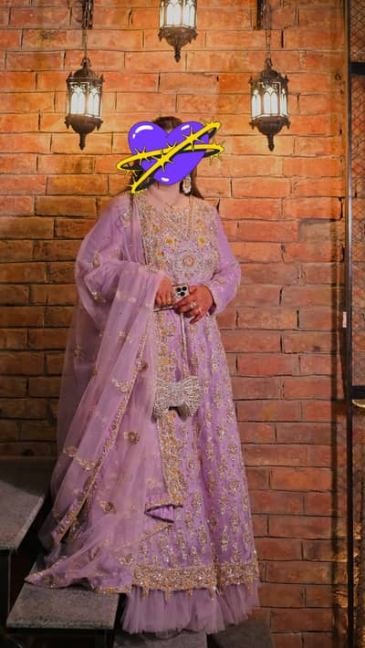 Lilac colour bridal maxi