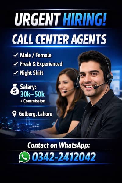 URGENT HIRING CALL CENTER AGENTS