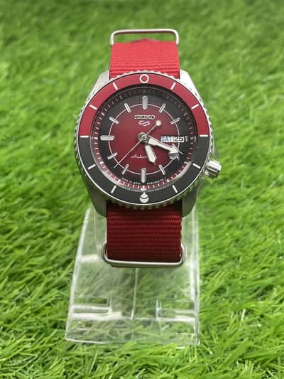 Seiko 5 Sports Automatic Red Dial Day-Date Men’s Watch