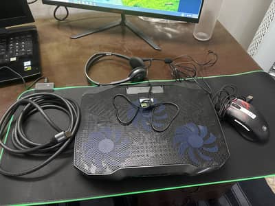 Gaming essentials: Mouse, Mouse pad, HDMI, Cooling Fan, Headphones