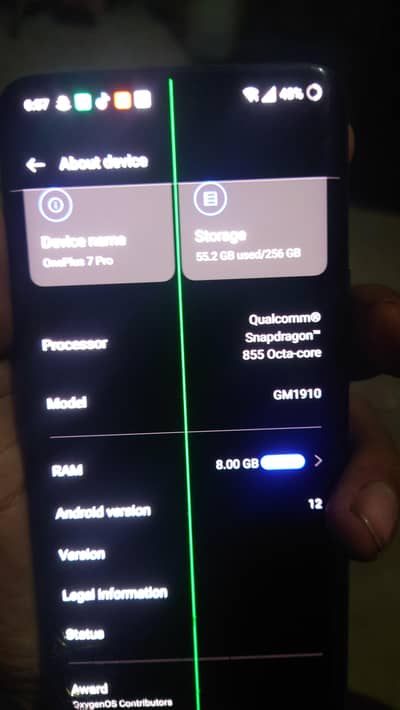OnePlus 7 pro front camera off ha touch galls brack ha