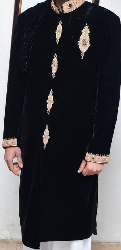 groom sherwani in black colour