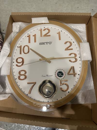 SETO Elegant Wall Clock - Brand New