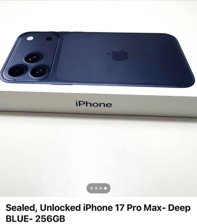 brand new I phone 17 pro max  deep blue