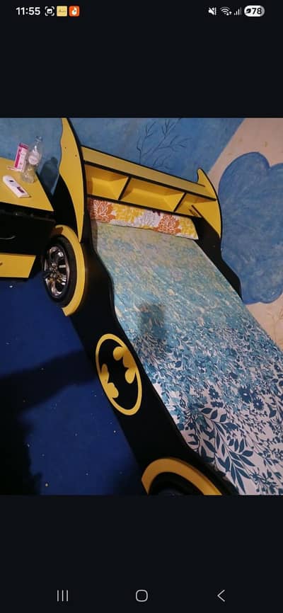 2 KIDS batman  BED WITH 1 SIDETABLE WITHOUT METRES