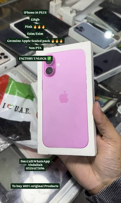 iPhone 16 Plus -128gb-LLA- FACTORY UNLOCK- box packed
