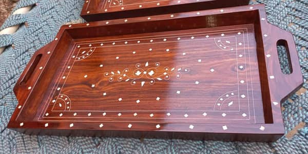 wooden Trey set 3 pieces