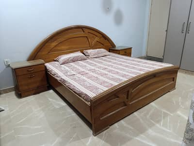 King Size Bed with Side tables and Mattress