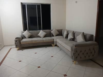 L Shaped | 7 Seater | Grey & Golden | Brand new Sofa