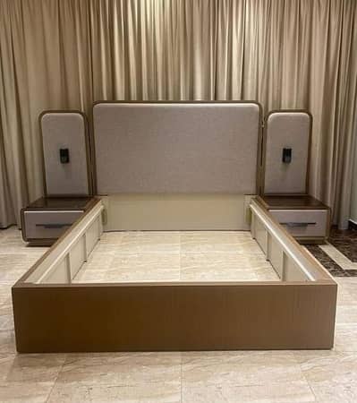 wooden shisham bed  2 side tables