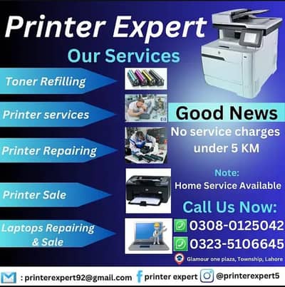 HP PRINTER AND TONER AVAILABLE+PRINTER REPAIR