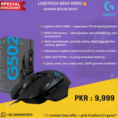 “Logitech G502 Hero | High-Performance FPS Gaming Mouse”