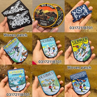 Woven patch iron on patch merrow patch 10 color patch satin border pat