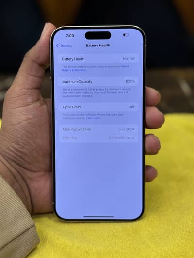 IPHONE 15 pro max jv 256 GB WHITE 100 health