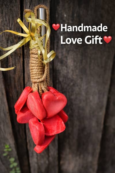 “Valentine Special  Handmade scented heart soaps. Long-lasting frag