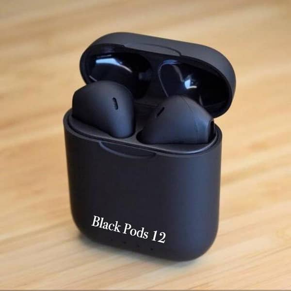 Inpods 12 Black TWS Bluetooth Earbuds with Touch Controls and HiFi Sound - Compatible with All Bluetooth Devices