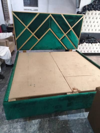 bed with sidetable and dressing