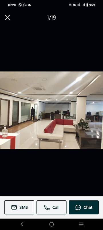 Blue Area Office 3000 Square Feet Prime Location For Rent