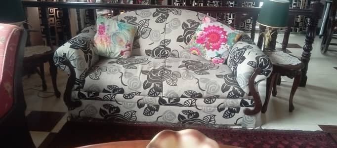 4 Seater Sofa 1 two seater + 2 single,Fabric upholstery wooden frame.